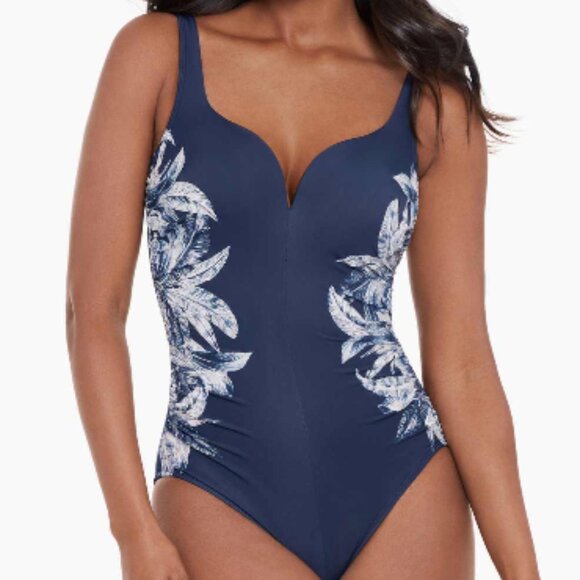 Miracle Swimsuit: Black with copper colored side decoration, Size 8 - Picture 6 of 7